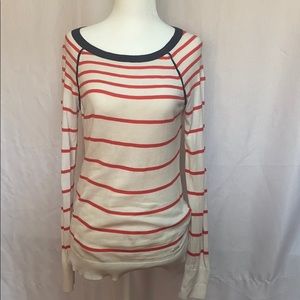 Nautica Knit orange cream striped Top sweater